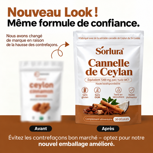 Cannelle de Ceylan 7200 mg équivalent avec huile MCT
